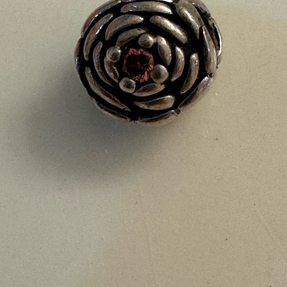 Pandora Silver and Red Rose Bracelet